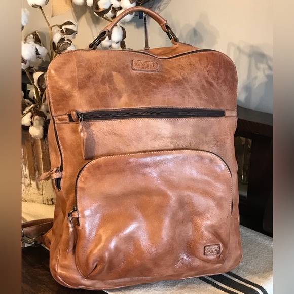 Bed Stu Handbags - Bed Stu Leather Late Backpack Tan DD Retail $420